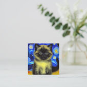 Carte D'accompagnement Van Gogh Starry Nuit Siamese Cat (Debout devant)