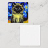 Carte D'accompagnement Van Gogh Starry Nuit Siamese Cat (Devant / Derrière)
