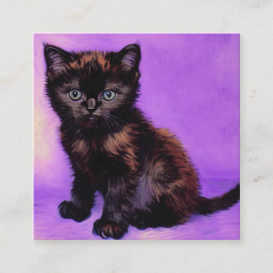 Carte D'accompagnement Van Gogh Style Chat pourpre