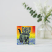 Carte D'accompagnement Van Gogh Style Chat Sunset Beach (Debout devant)