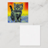 Carte D'accompagnement Van Gogh Style Chat Sunset Beach (Devant / Derrière)