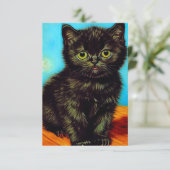 Carte D'accompagnement Van Gogh Style Pouting Kitten (Debout devant)