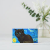 Carte D'accompagnement Van Gogh Style Starry Night Cat (Debout devant)