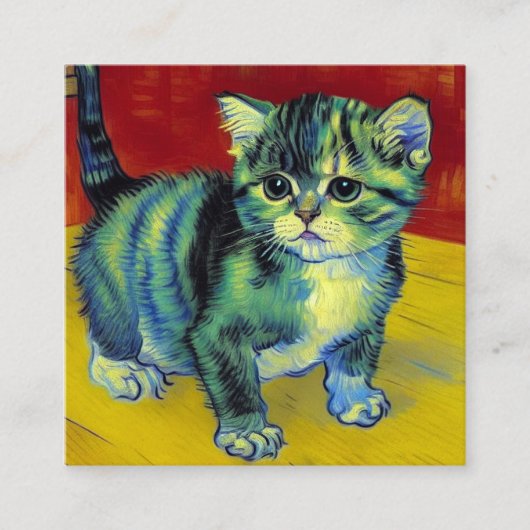 Carte D'accompagnement Van Gogh Tabby Cat (Devant)