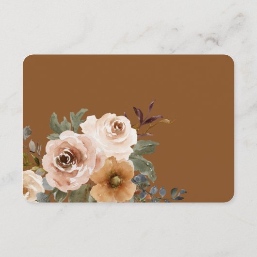Carte D'accompagnement Vanilla White Boho Roses Rust Détails Mariage (Dos)
