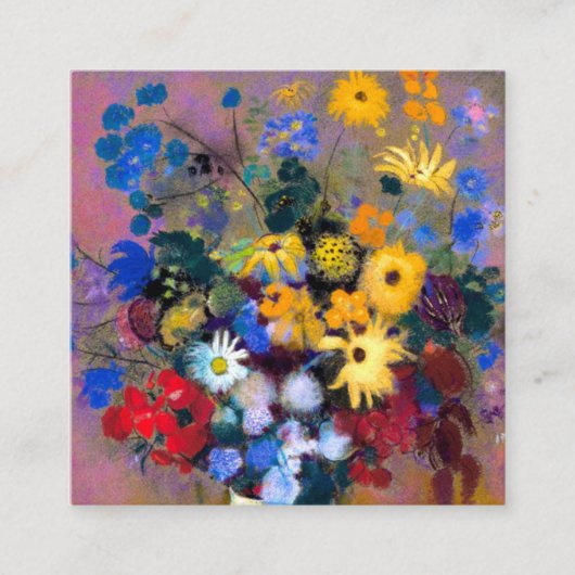 Carte D'accompagnement Vase blanc avec fleurs Odilon Redon (Devant)