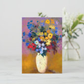 Carte D'accompagnement Vase blanc avec fleurs Odilon Redon (Debout devant)