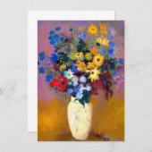 Carte D'accompagnement Vase blanc avec fleurs Odilon Redon (Devant / Derrière)