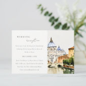 Carte D'accompagnement Vatican Rome Italie Paysage Réception de mariage (Debout devant)