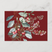 Carte D'accompagnement Végétation de Noël d'hiver Mariage de réception ro (Dos)