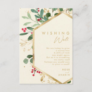 Carte D'accompagnement Végétation de Noël moderne Puits de souhaits de