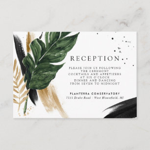 Carte D'accompagnement Végétation estivale glamour Réception de mariage