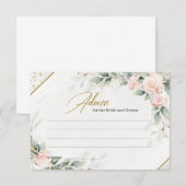 Carte D'accompagnement Végétation floue et or Conseils pour mariée et mar (Devant / Derrière)