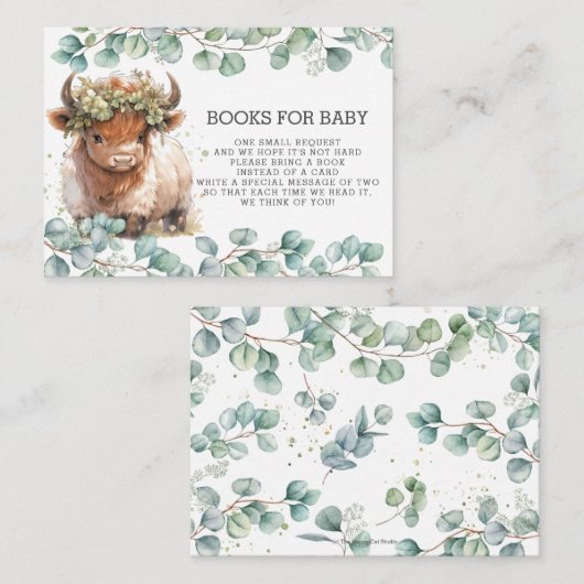 Carte D'accompagnement Végétation rustique Fluffy Highland Cow Apportez u (Devant / Derrière)