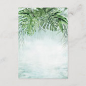 Carte D'accompagnement Végétation tropicale Aquarelle Réception de mariag (Dos)