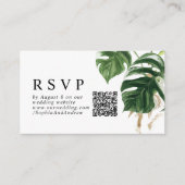Carte D'accompagnement Végétation tropicale Mariage moderne QR RSVP (Devant)