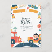 Carte D'accompagnement Véhicules amusants Voitures Garçon Baby shower Dia (Devant)