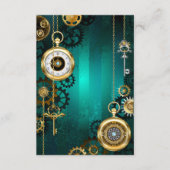 Carte D'accompagnement Veille bijoux Steampunk sur un Arrière - plan vert (Devant)