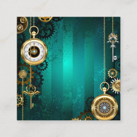 Carte D'accompagnement Veille bijoux Steampunk sur un Arrière - plan vert (Devant)