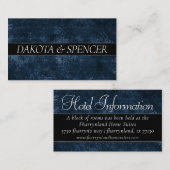 Carte D'accompagnement Velvety Navy Damask | Bleu foncé Grunge Baroque (Devant / Derrière)