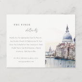 Carte D'accompagnement Venice Italie Canals Aquarelle Mariage Détails (Devant)