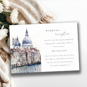 Carte D'accompagnement Venise Italie Canaux Aquarelle Mariage Réception