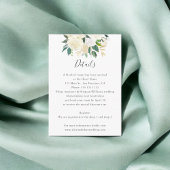 Carte D'accompagnement Verdure Aquarelle blanche Floral Mariage Détails