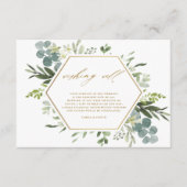 Carte D'accompagnement Verdure Aquarelle Or Mariage Wishing well (Devant)