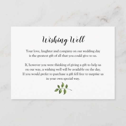 Carte D'accompagnement Verdure Aquarelle Vert Feuilles qui veulent bien (Devant)