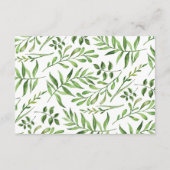 Carte D'accompagnement Verdure Aquarelle Vert Feuilles qui veulent bien (Dos)