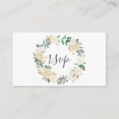Carte D'accompagnement Verdure Blanc Floral Wreath Wedding RSVP (Devant)