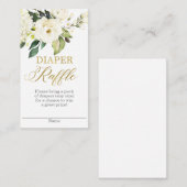 Carte D'accompagnement Verdure blanche et dorée Raffle de couches (Devant / Derrière)