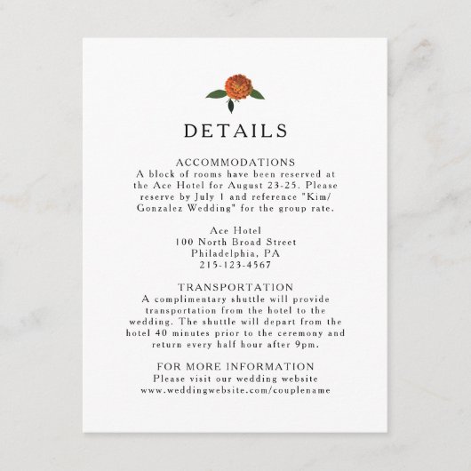 Carte D'accompagnement Verdure botanique, citrons et marigolds (Devant)