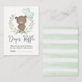 Carte D'accompagnement Verdure douce Baby shower Ours Teddy Repas de couc (Devant / Derrière)