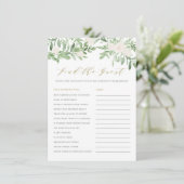 Carte D'accompagnement Verdure et fleurs blanches Trouvez le jeu (Debout devant)