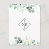 Carte D'accompagnement Verdure Eucalyptus Aquarelle Détails Élégant (Dos)