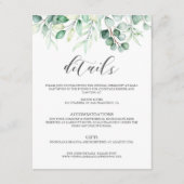 Carte D'accompagnement Verdure Eucalyptus Aquarelle Détails Élégant (Devant)