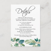 Carte D'accompagnement Verdure Eucalyptus Aquarelle Détails Monogramme (Devant)