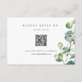 Carte D'accompagnement Verdure Eucalyptus Aquarelle Mariage RSVP (Devant)