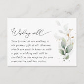 Carte D'accompagnement Verdure, Eucalyptus Feuilles, Mariage Wishing Well (Devant)