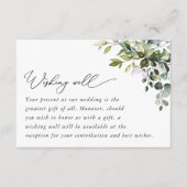 Carte D'accompagnement Verdure, Eucalyptus Feuilles, Mariage Wishing Well (Devant)