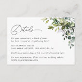 Carte D'accompagnement Verdure, Eucalyptus Feuilles, Mariages Détails (Devant)