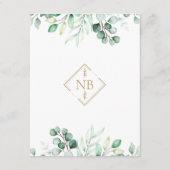 Carte D'accompagnement Verdure Eucalyptus Green Gold Détails Timeline (Dos)