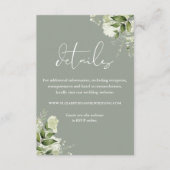 Carte D'accompagnement Verdure Floral Elégant Sage Green Mariage Détails (Devant)
