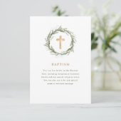 Carte D'accompagnement Verdure hivernale rustique | Couronne et baptême c (Debout devant)