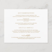 Carte D'accompagnement Verdure Mariage or Botanique Aquarelle Élégante (Dos)