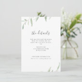 Carte D'accompagnement Verdure minimale mariage botanique simple (Debout devant)