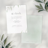 Carte D'accompagnement Verdure minimale mariage botanique simple