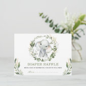 Carte D'accompagnement Verdure neutre Eléphant Or Bébé Déchets Raffle (Debout devant)