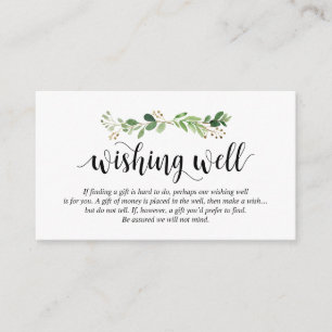Carte D'accompagnement Verdure, Noir moderne, Mariage Wishing Well